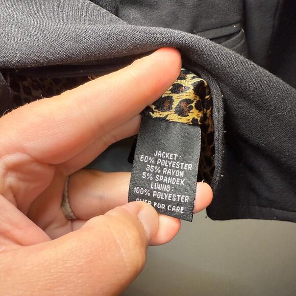 AGB Women's Button Front Blazer Jacket Black Size 14 - Picture 5 of 7